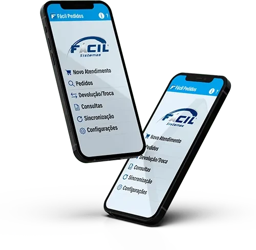Aplicativo Fácil Pedidos em dois celulares
